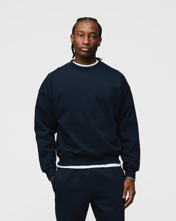 Drop Shoulder Crewneck - Navy