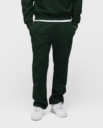 Open Bottom Sweatpants - Forest Green