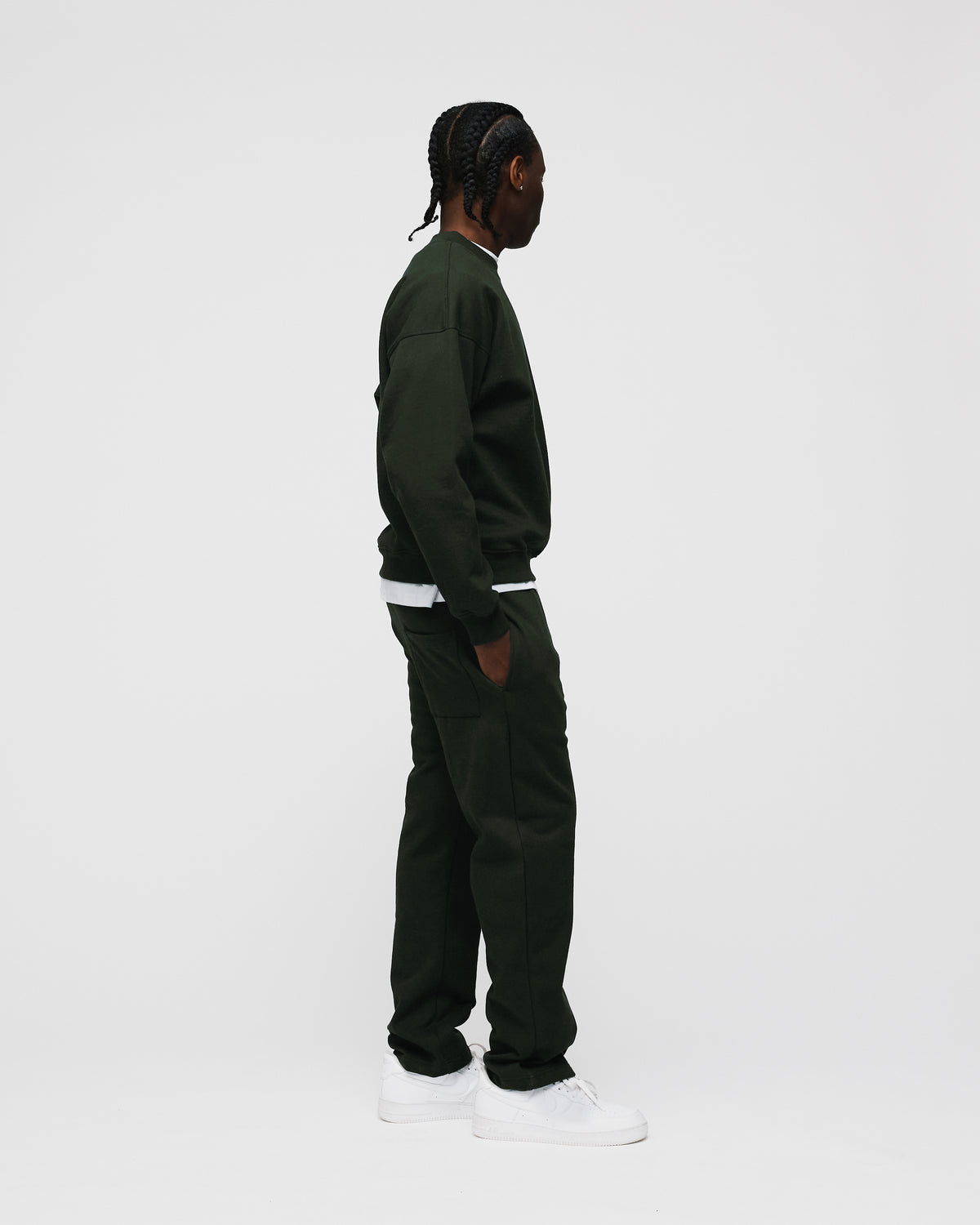 Open Bottom Sweatpants - Olive