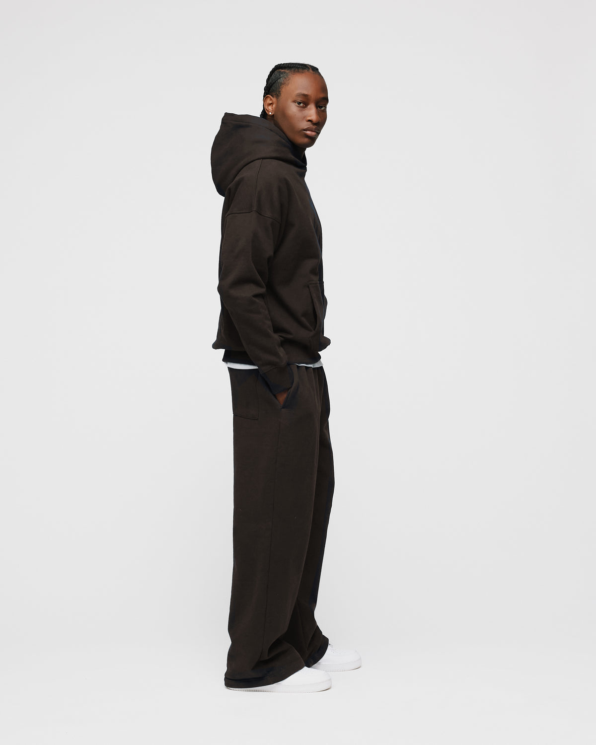Drop Shoulder Hoodie - Espresso