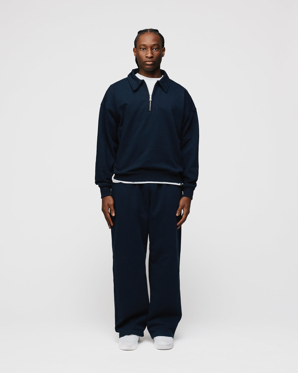 Drop Shoulder 1/4 Zip - Navy