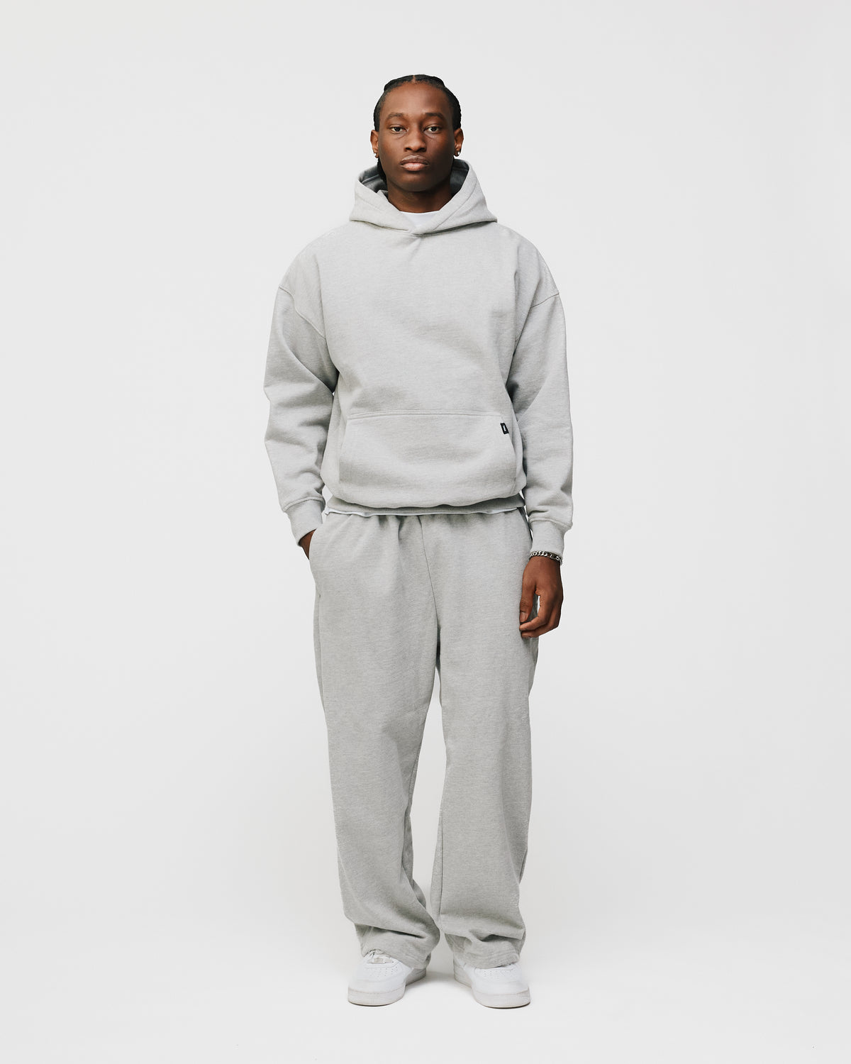 Drop Shoulder Hoodie - Grey