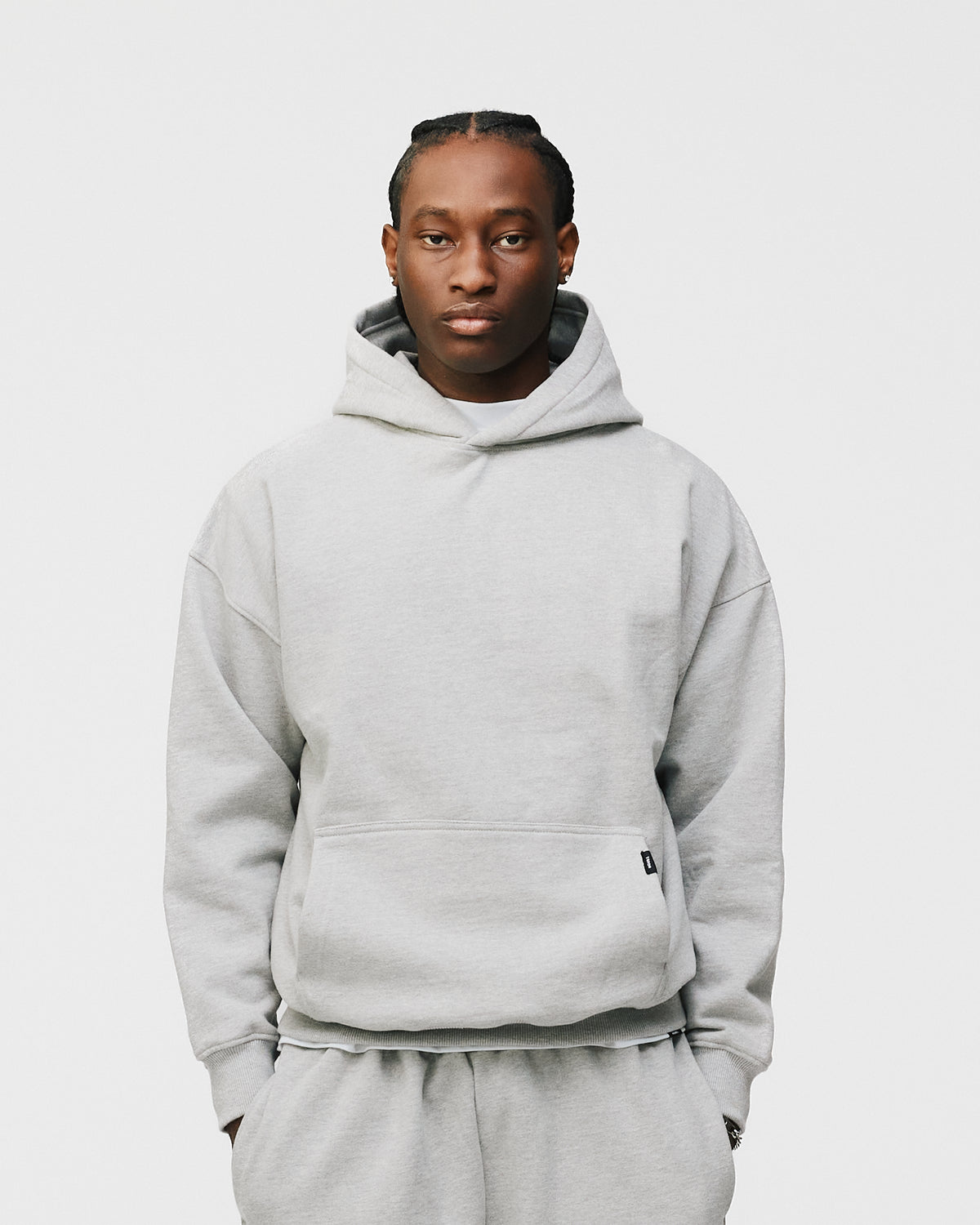 Drop Shoulder Hoodie - Grey