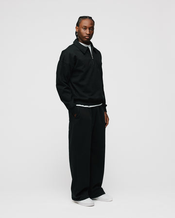 Drop Shoulder 1/4 Zip - Black