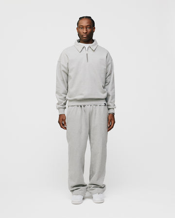 Drop Shoulder 1/4 Zip - Grey