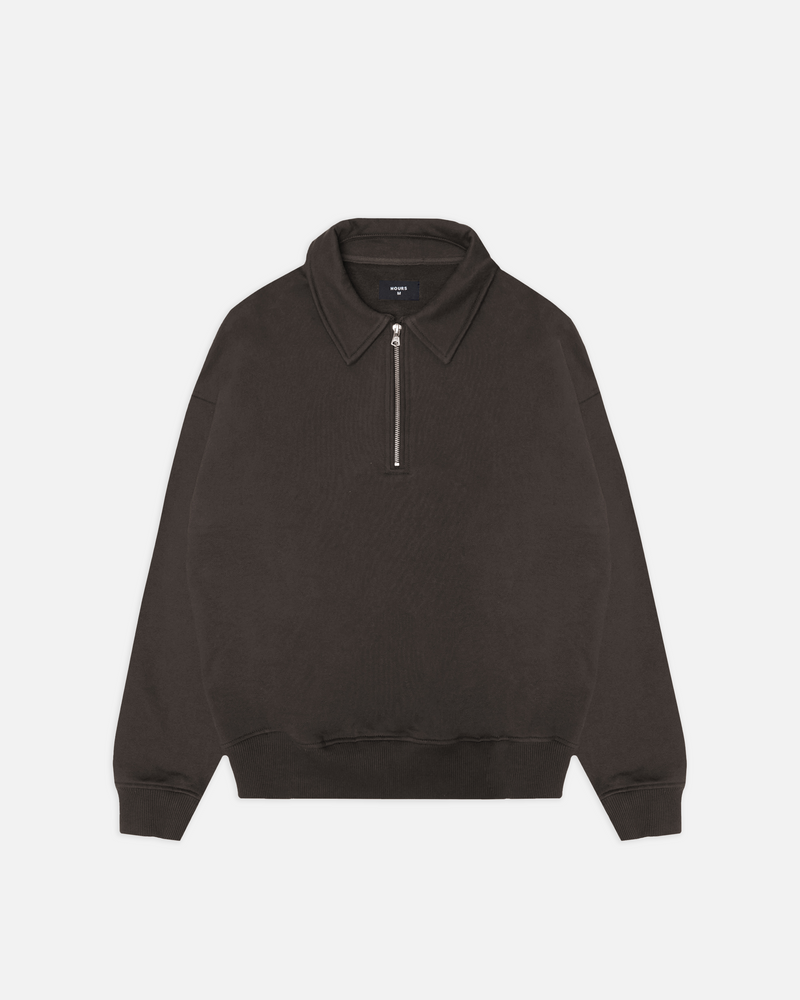 Drop Shoulder 1/4 Zip - Espresso – Hours