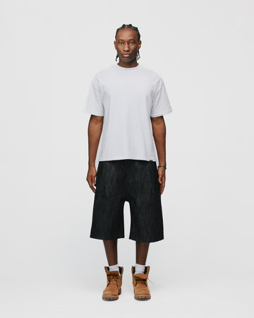 Raw Denim Shorts - Black