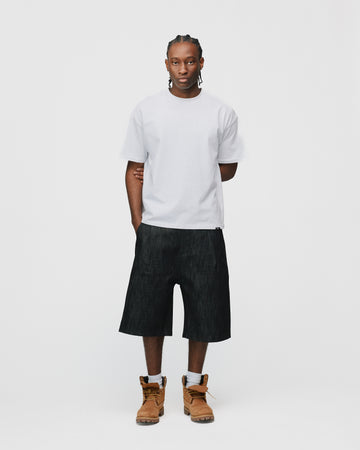 Raw Denim Shorts - Black
