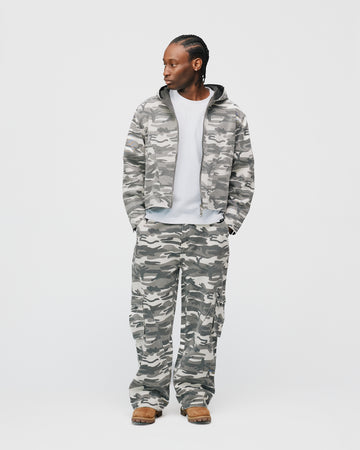 Baggy Cargo Pants - White Camo