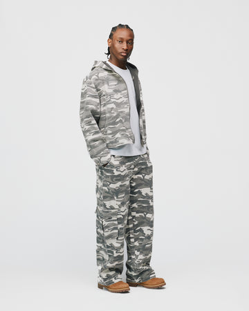 Baggy Cargo Pants - White Camo
