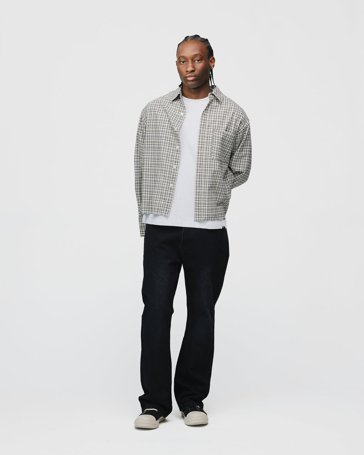 Cropped Flannel - Black