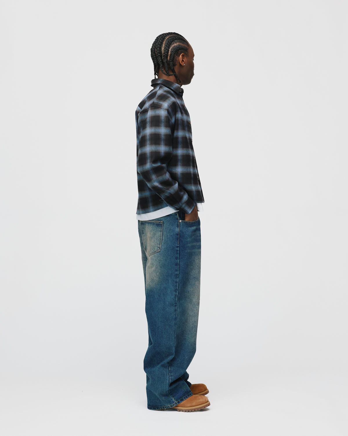 Baggy Denim Pants - Mid Blue