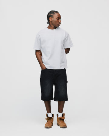 Baggy Denim Shorts - Washed Black