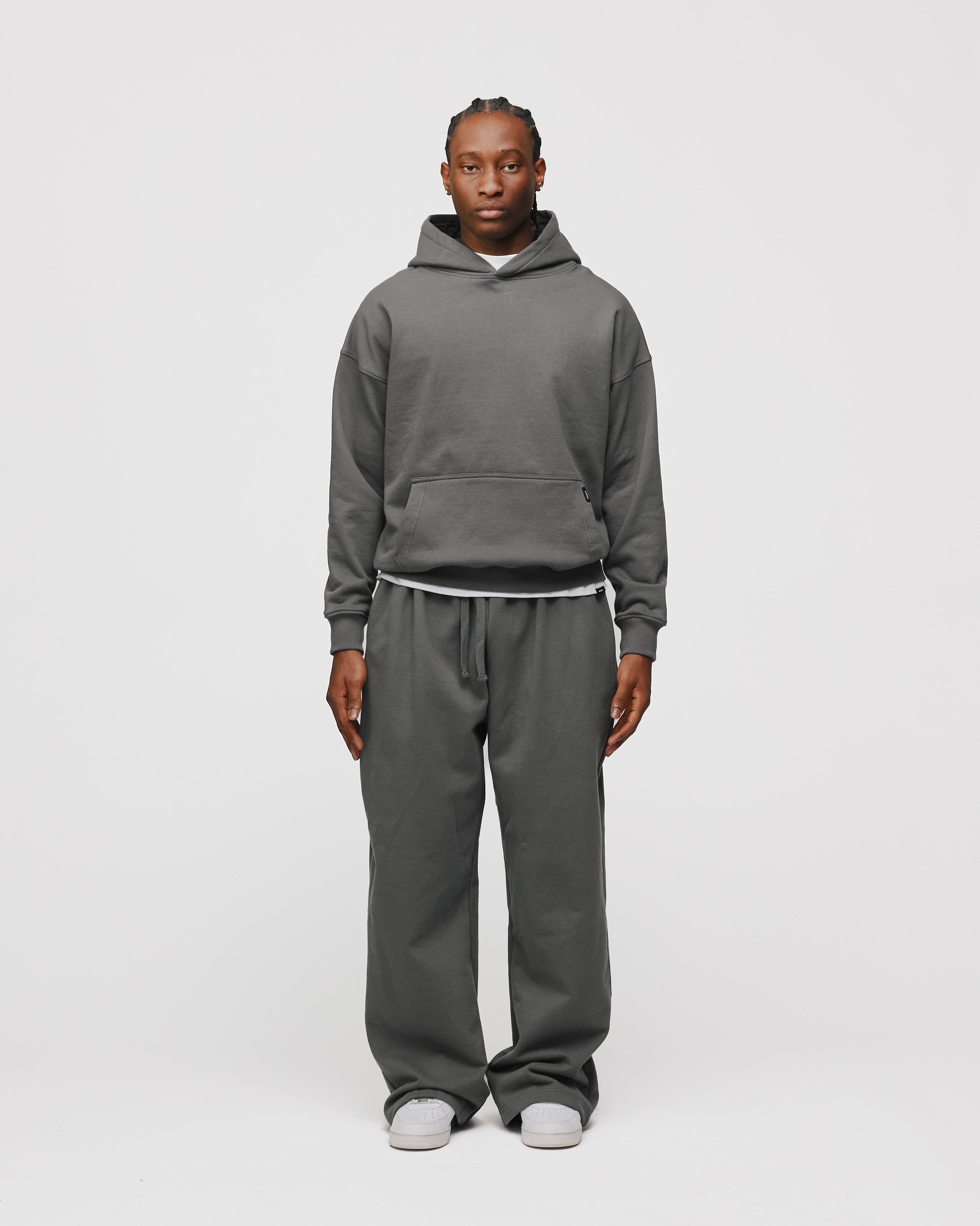 Drop Shoulder Hoodie - Charcoal