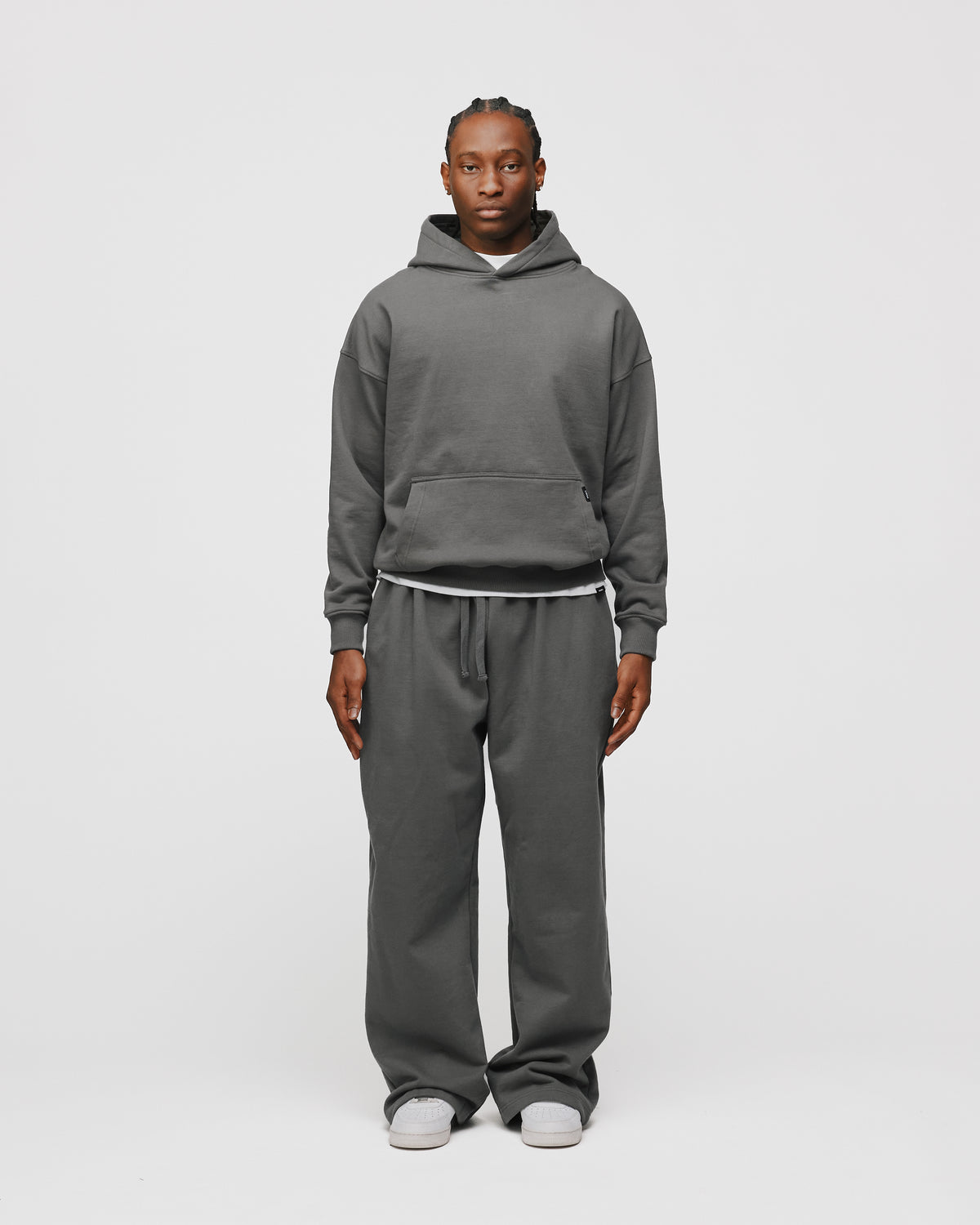 Drop Shoulder Hoodie - Charcoal