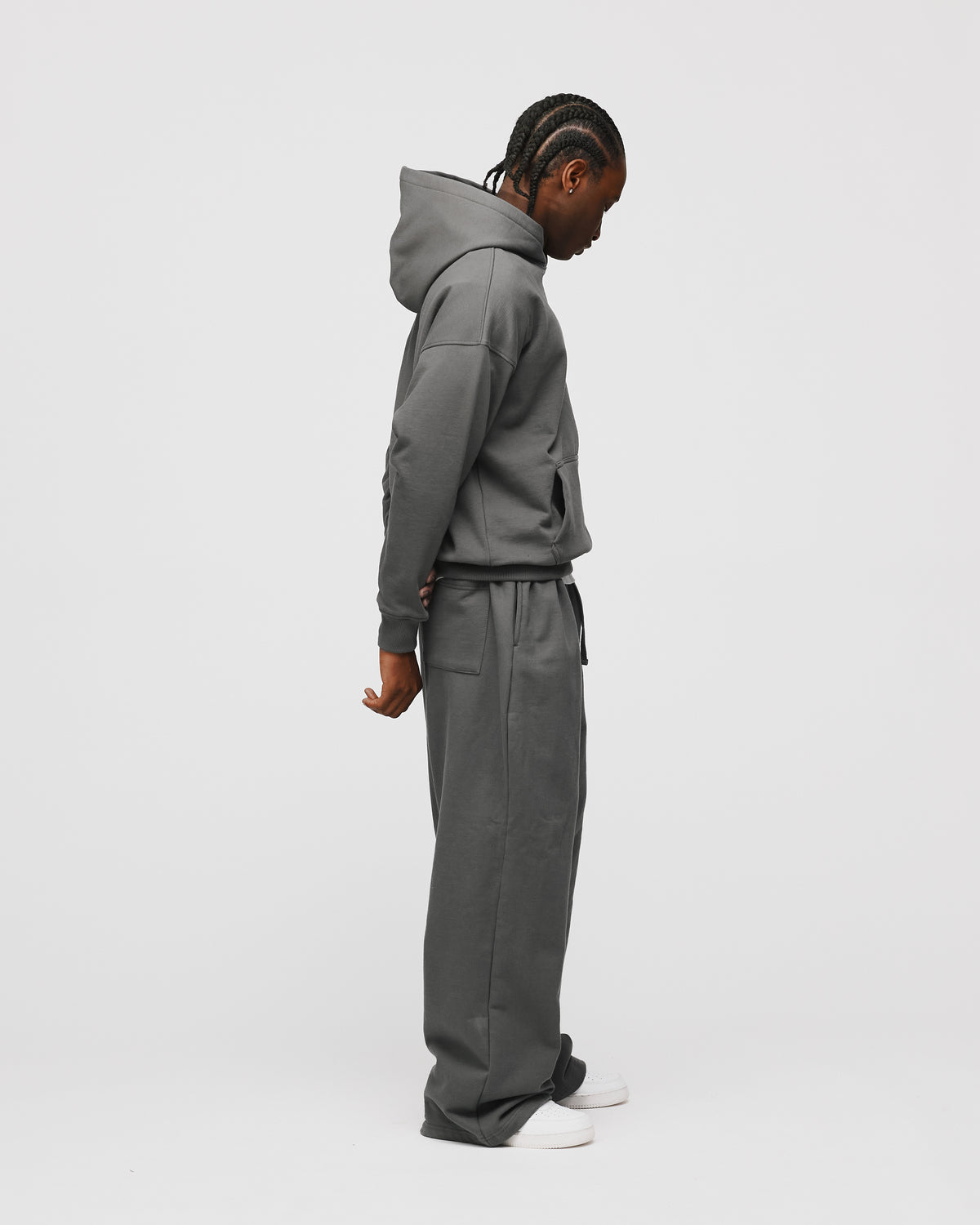 Drop Shoulder Hoodie - Charcoal