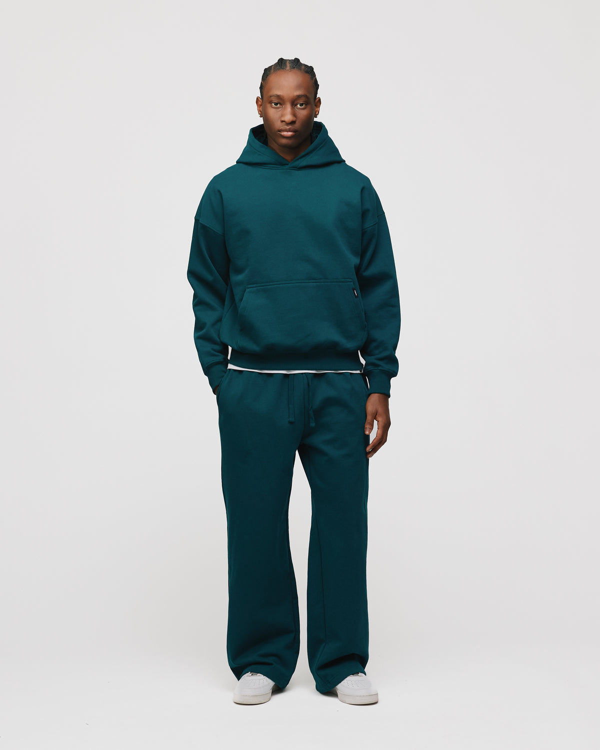 Drop Shoulder Hoodie - Teal