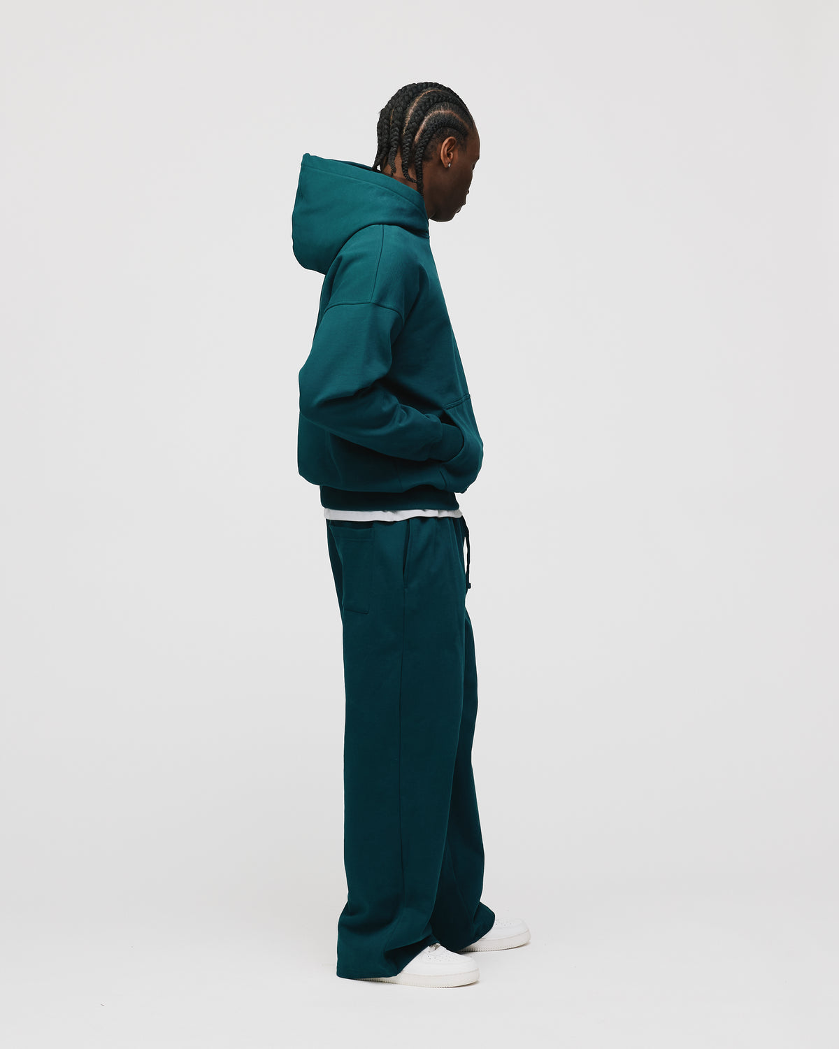 Drop Shoulder Hoodie - Teal