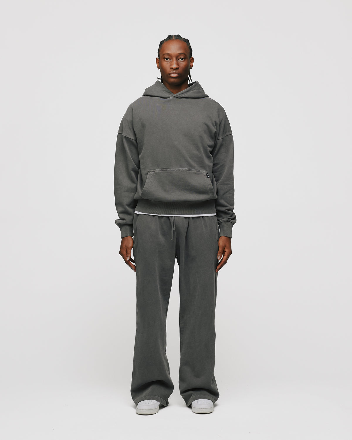Drop Shoulder Hoodie - Vintage Grey