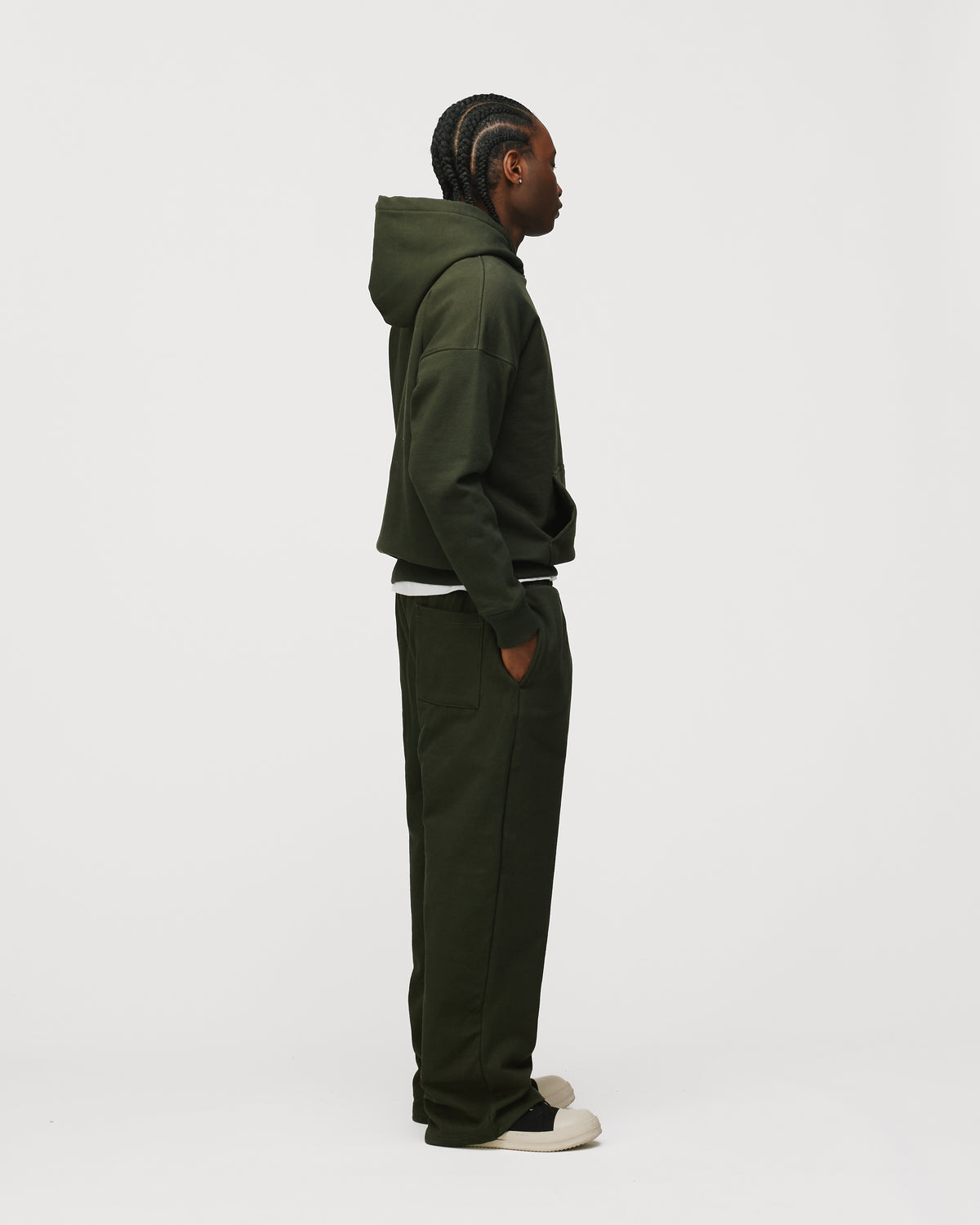 Drop Shoulder Hoodie - Olive