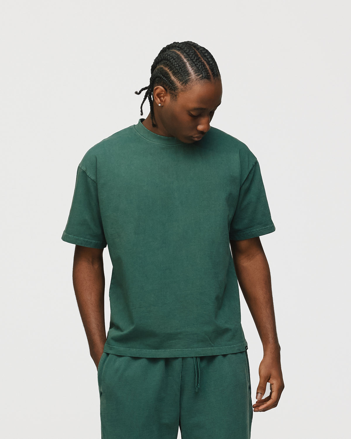 Drop Shoulder T-Shirt - Vintage Green