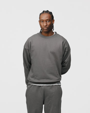 Drop Shoulder Crewneck - Charcoal