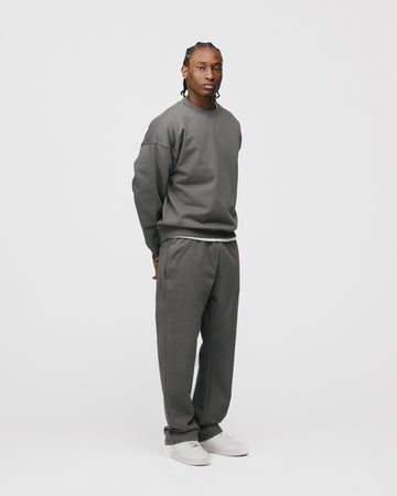 Drop Shoulder Crewneck - Charcoal