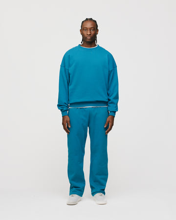 Drop Shoulder Crewneck - Aqua