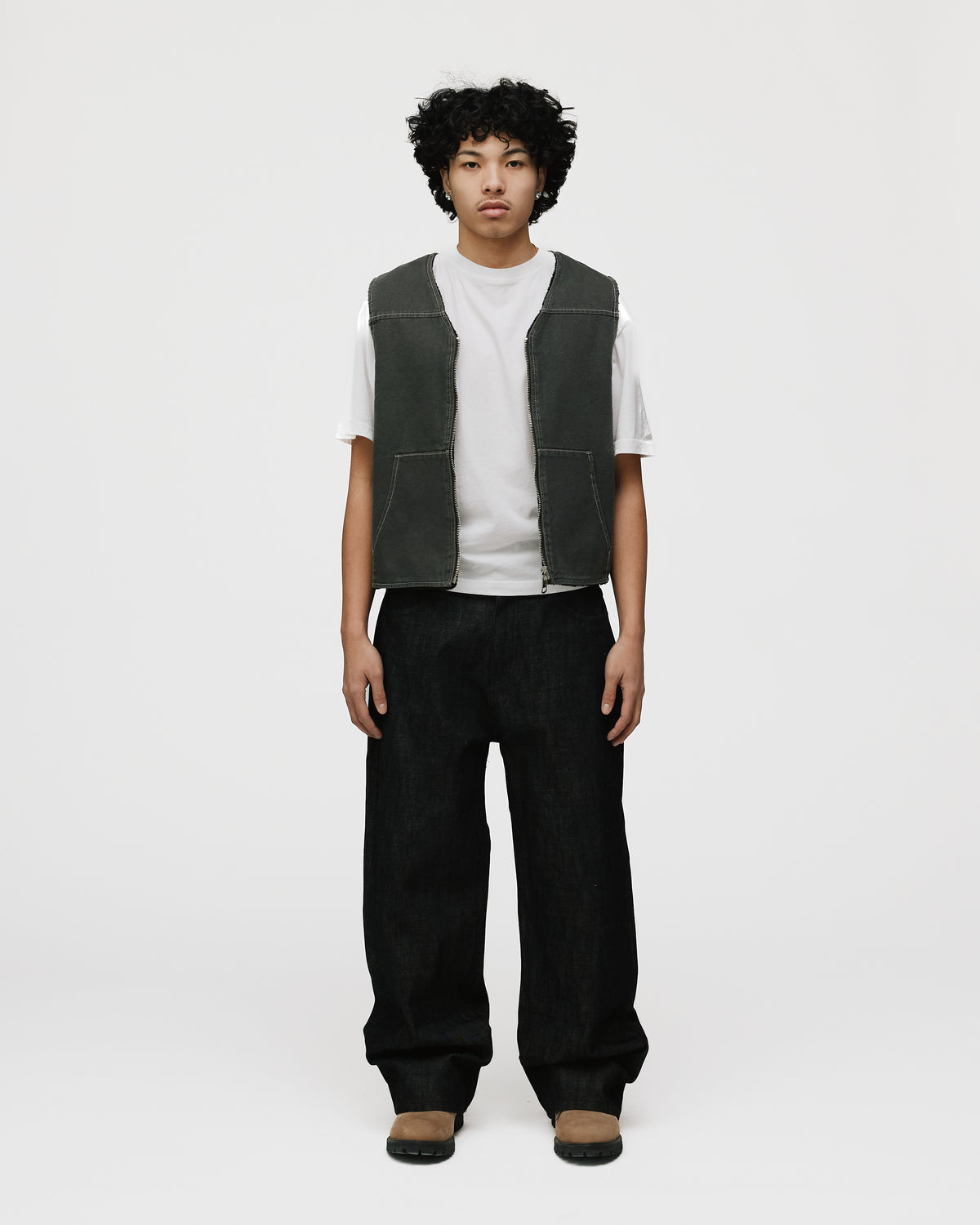 Reversible Workwear Vest - Washed Grey