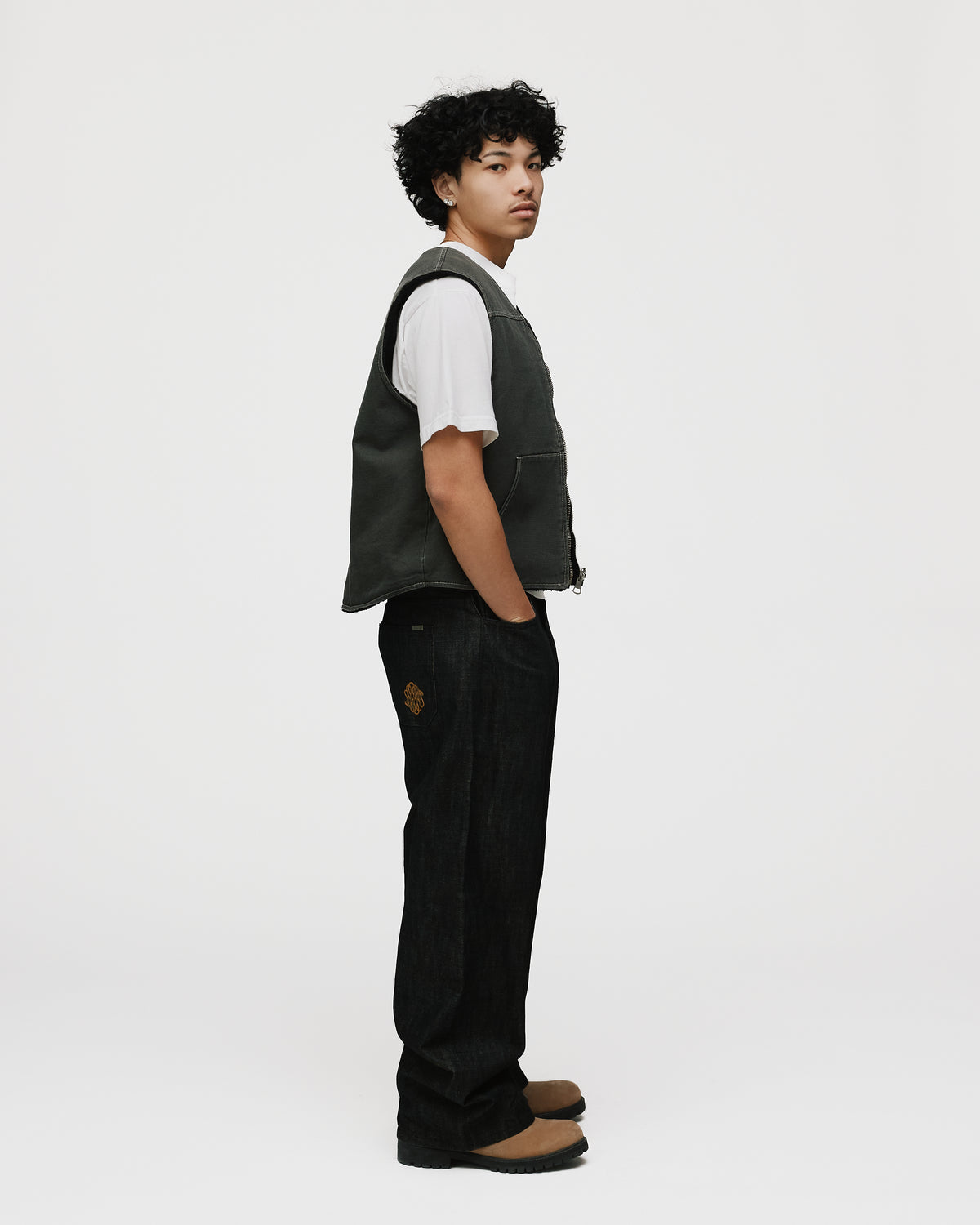 Reversible Workwear Vest - Washed Grey