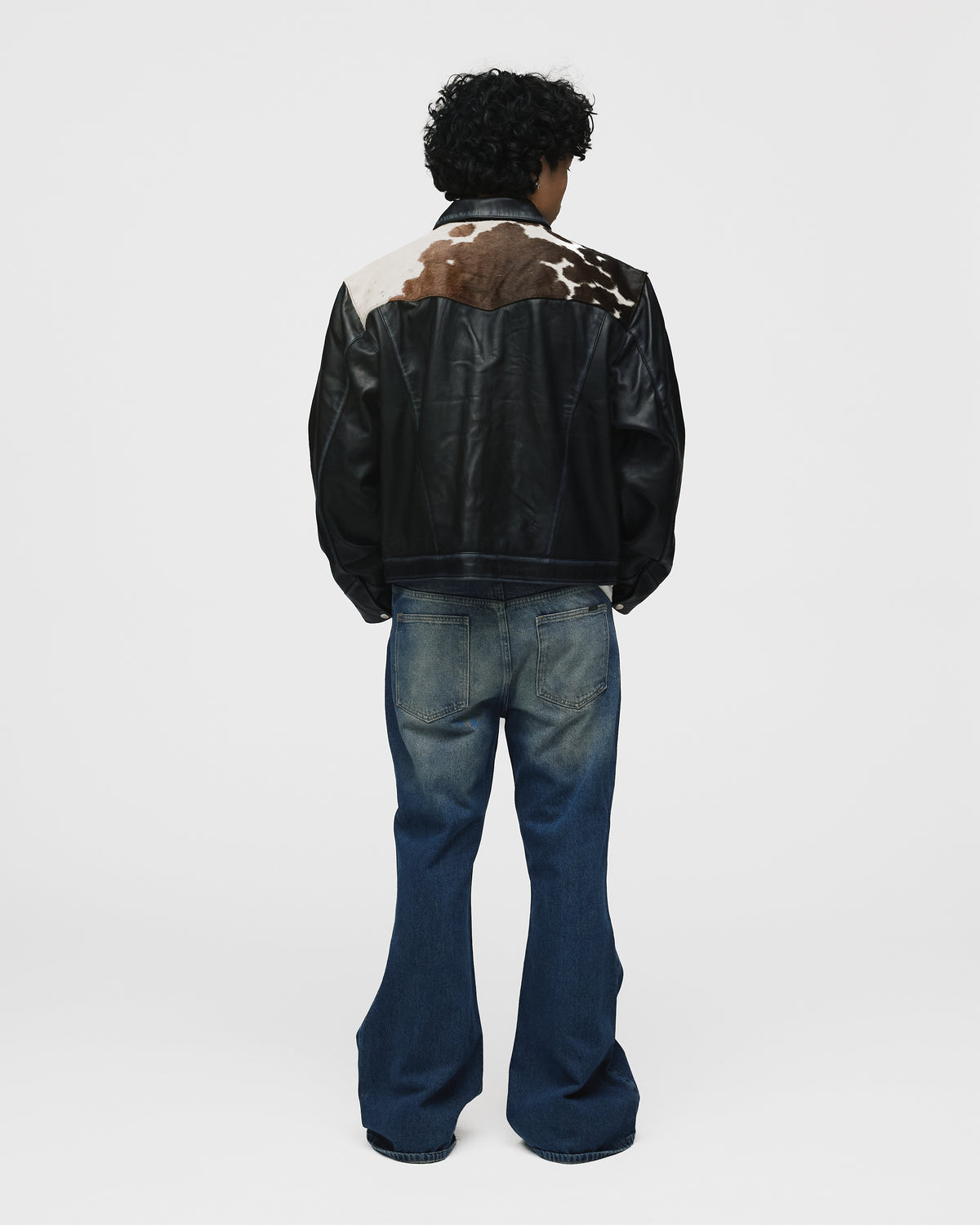 Cowhide Leather Jacket - Black