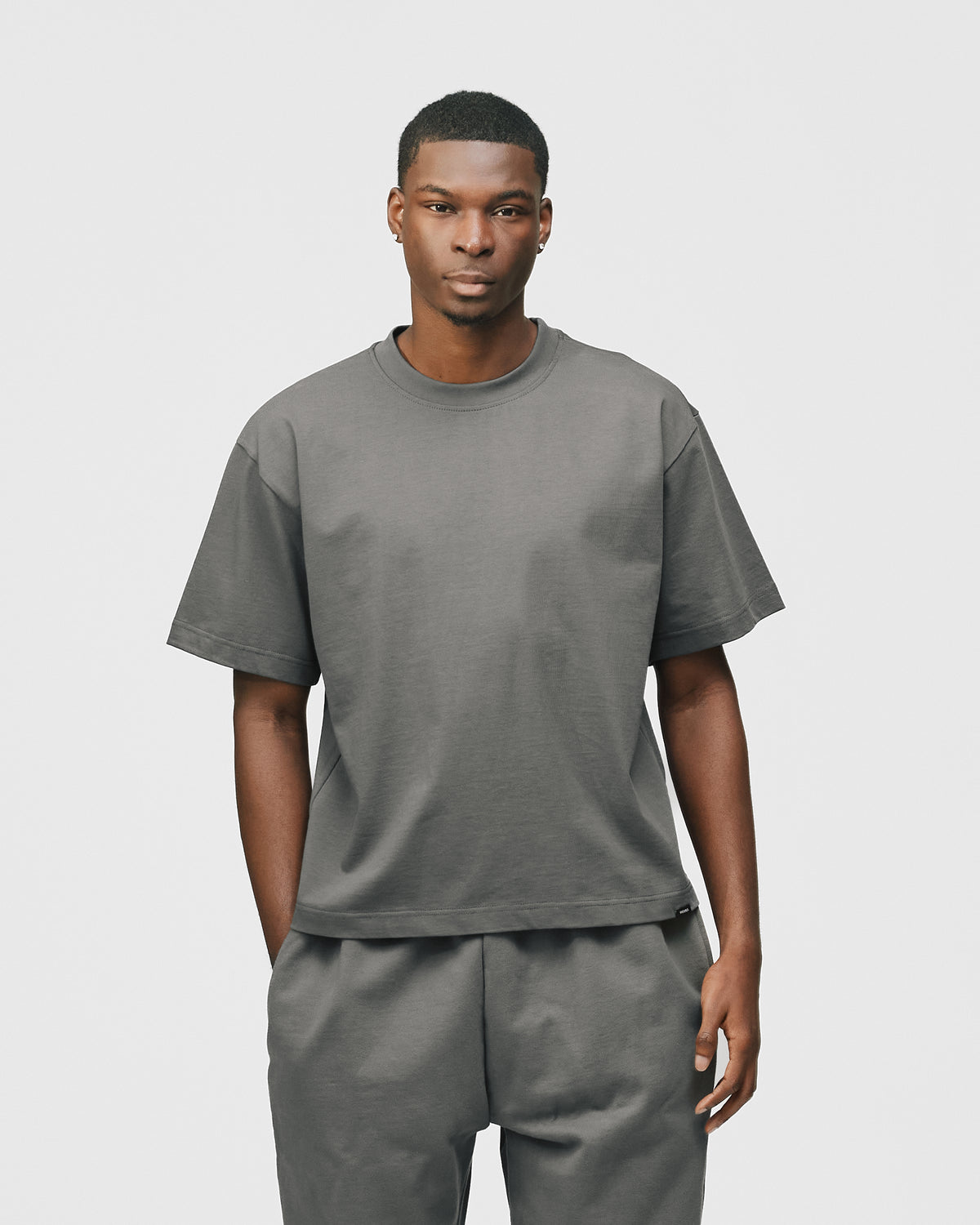 Cropped T-Shirt - Charcoal