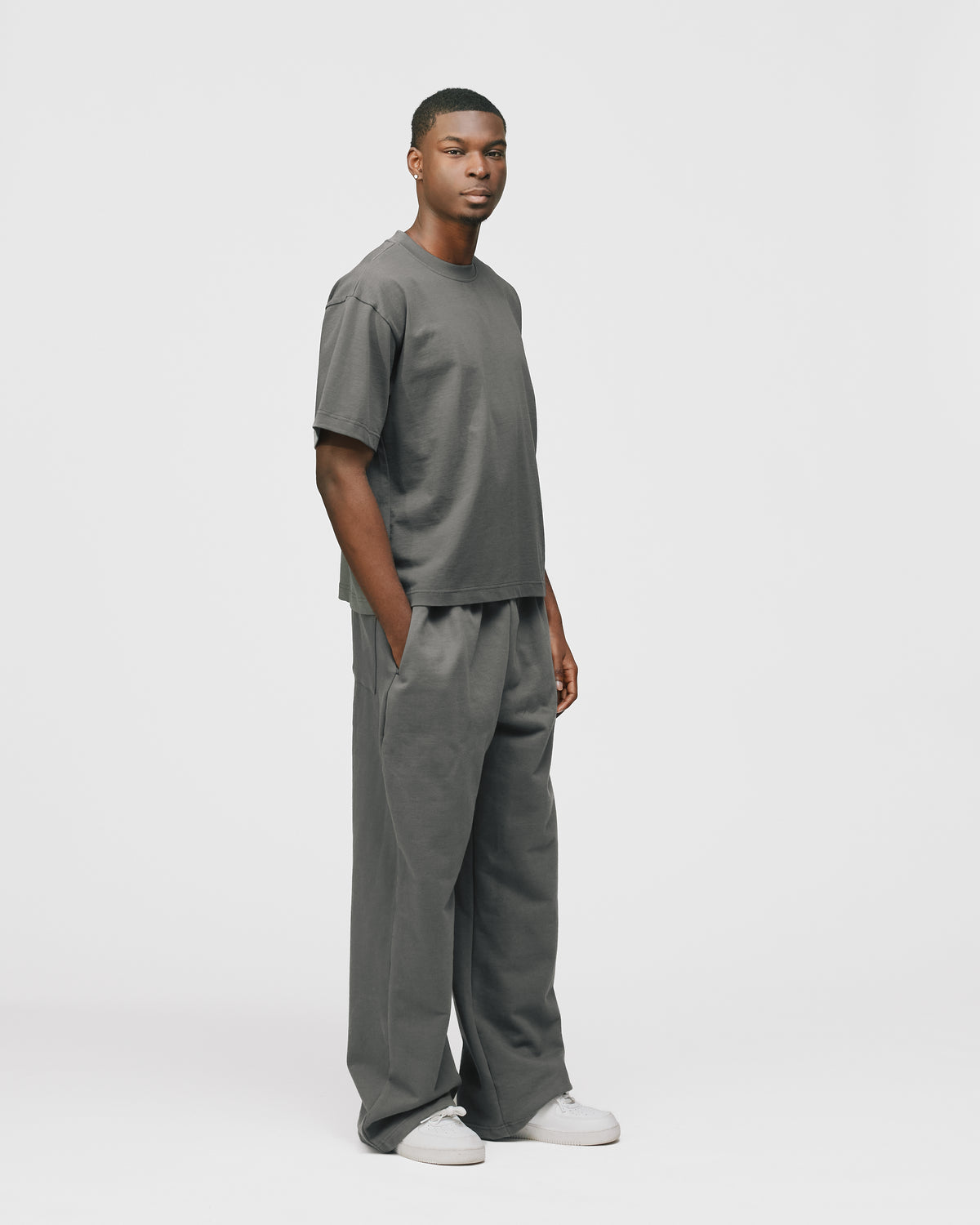 Cropped T-Shirt - Charcoal