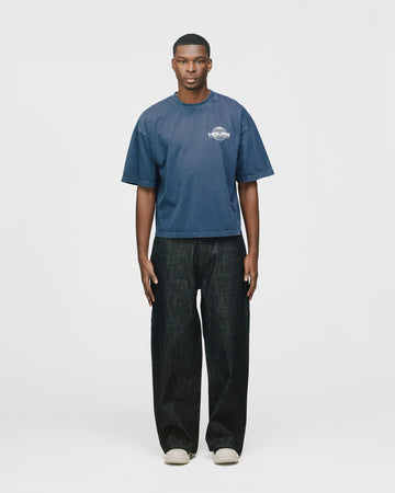 Hours International Cropped T-Shirt - Vintage Navy