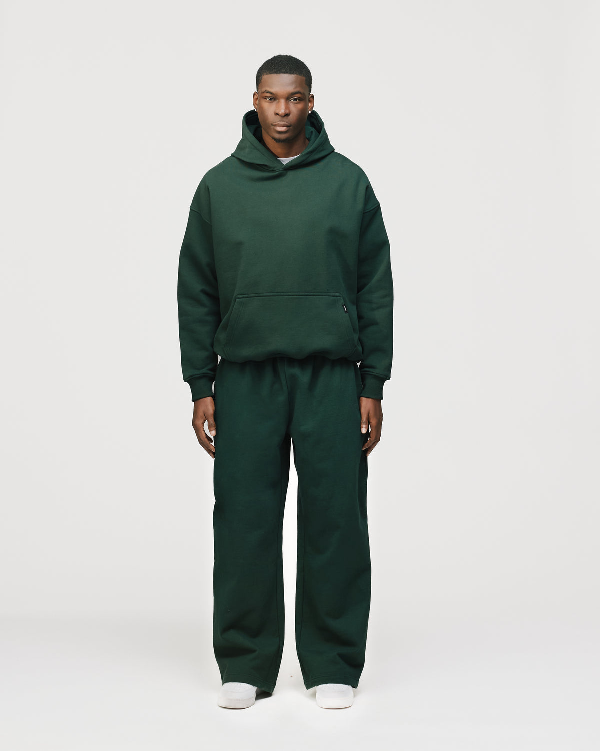 Drop Shoulder Hoodie - Forest Green