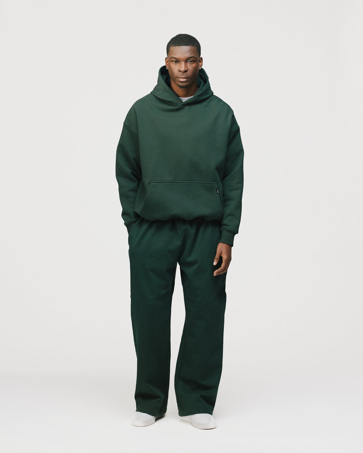 Drop Shoulder Hoodie - Forest Green