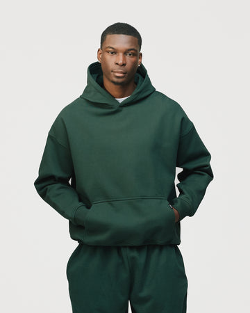 Drop Shoulder Hoodie - Forest Green