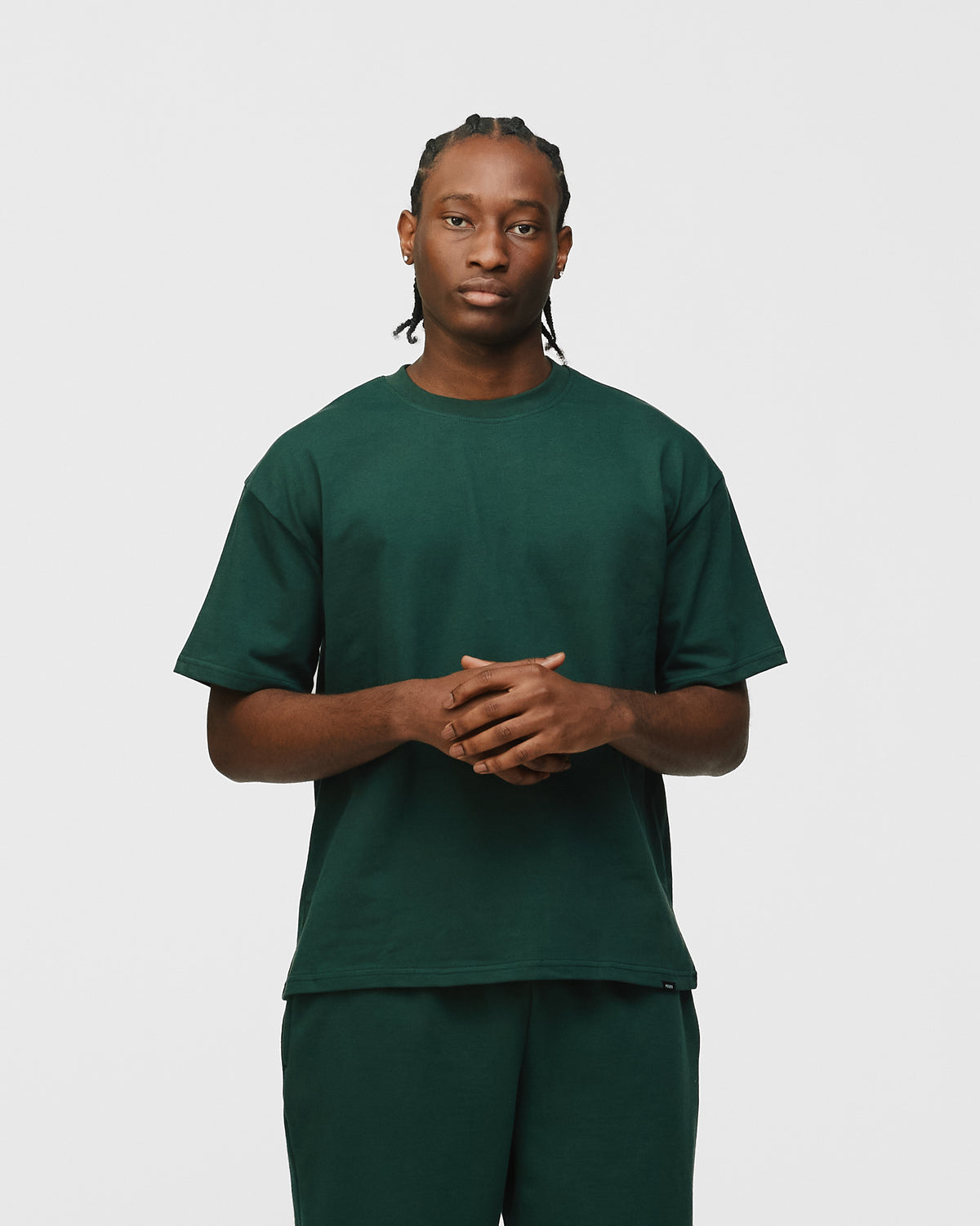 Drop Shoulder T-Shirt - Forest Green