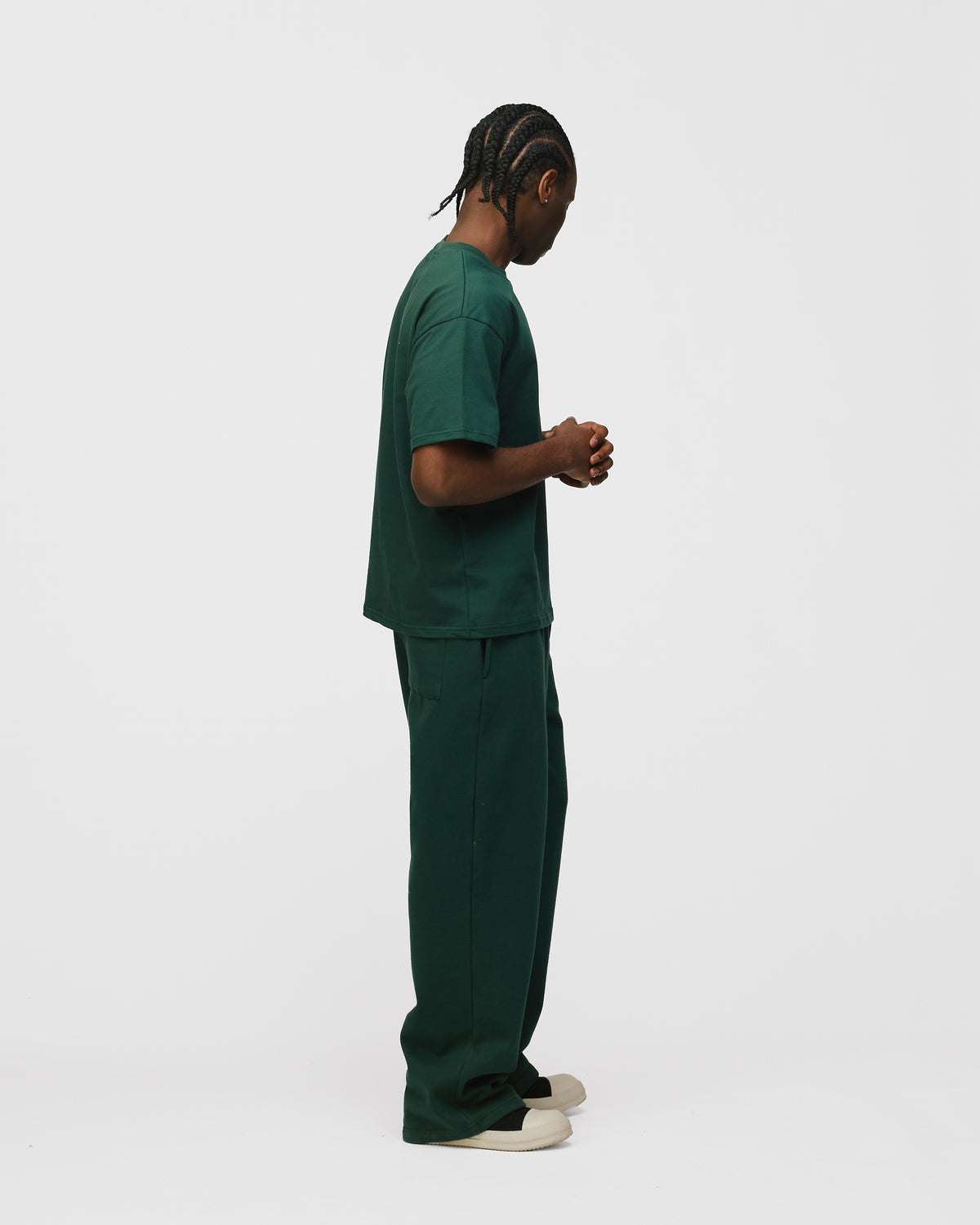 Drop Shoulder T-Shirt - Forest Green