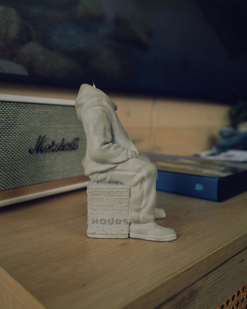 Hoodie Man Incense Holder - Concrete