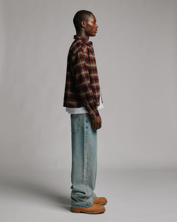 Cropped Flannel - Red