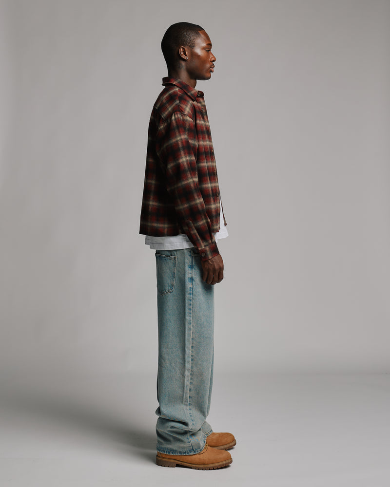 Cropped Flannel - Red