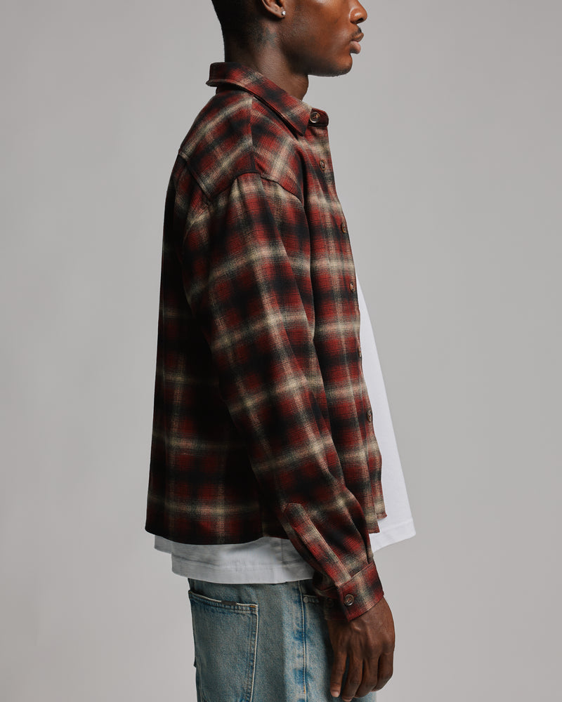 Cropped Flannel - Red