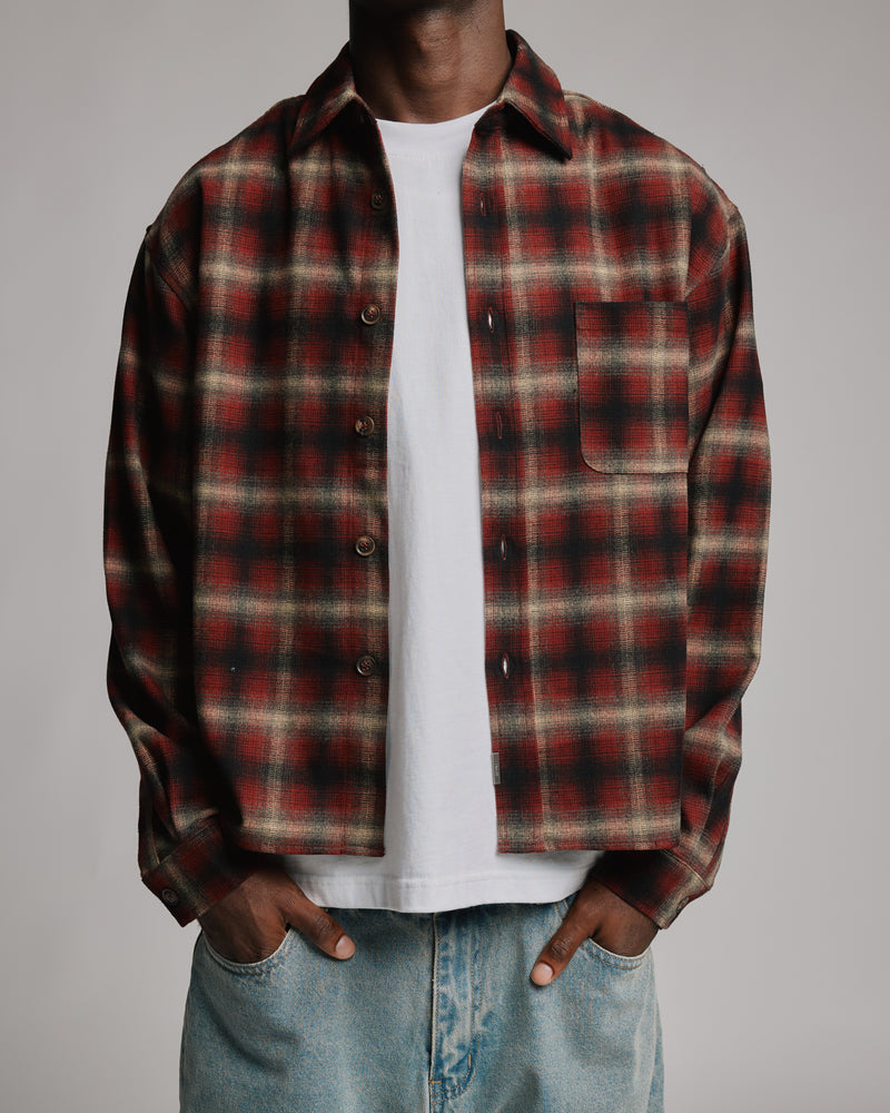 Cropped Flannel - Red