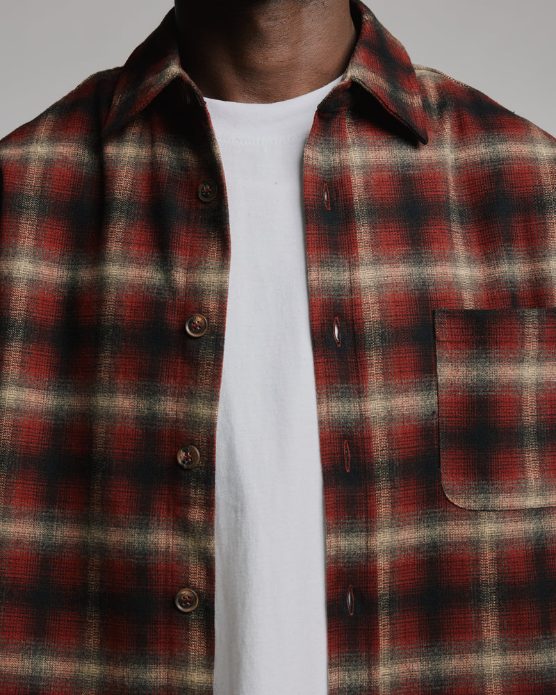 Cropped Flannel - Red