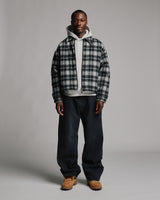 Flannel Zip Overshirt - Black