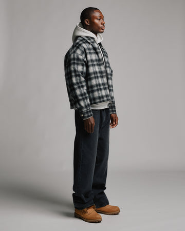 Flannel Zip Overshirt - Black