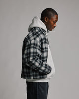 Flannel Zip Overshirt - Black