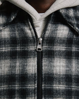 Flannel Zip Overshirt - Black