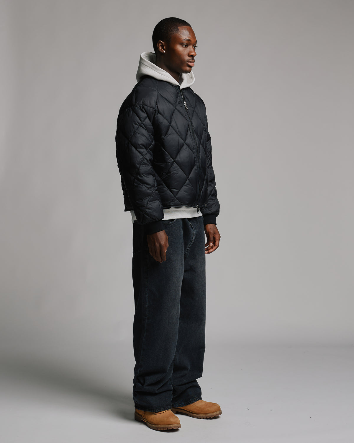 Quilted Puffer Jacket - Black